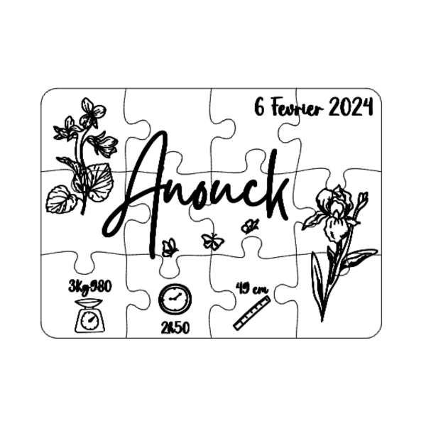 Puzzle Bois Naissance Fleurs – Image 4