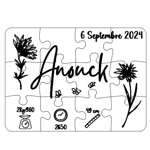 Puzzle Bois Naissance Fleurs – Image 11