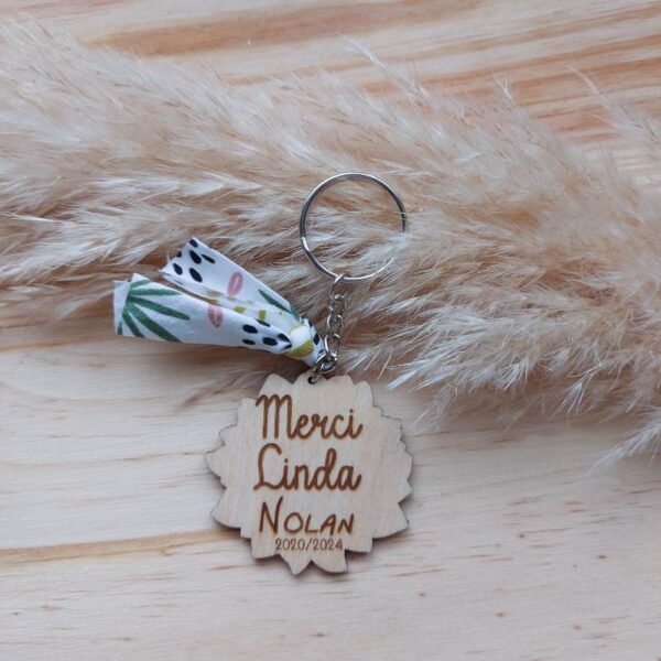 porte cles fleur merci