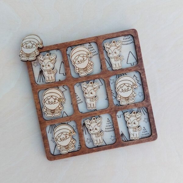 Tic Tac Toe de Noël en Bois