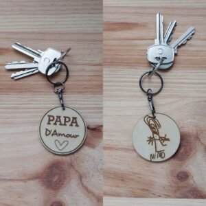 Porte-Clé Papa d'Amour Personnalisé