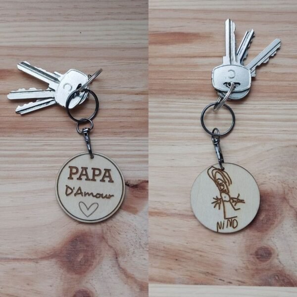 Porte-Clé Papa d'Amour Personnalisé