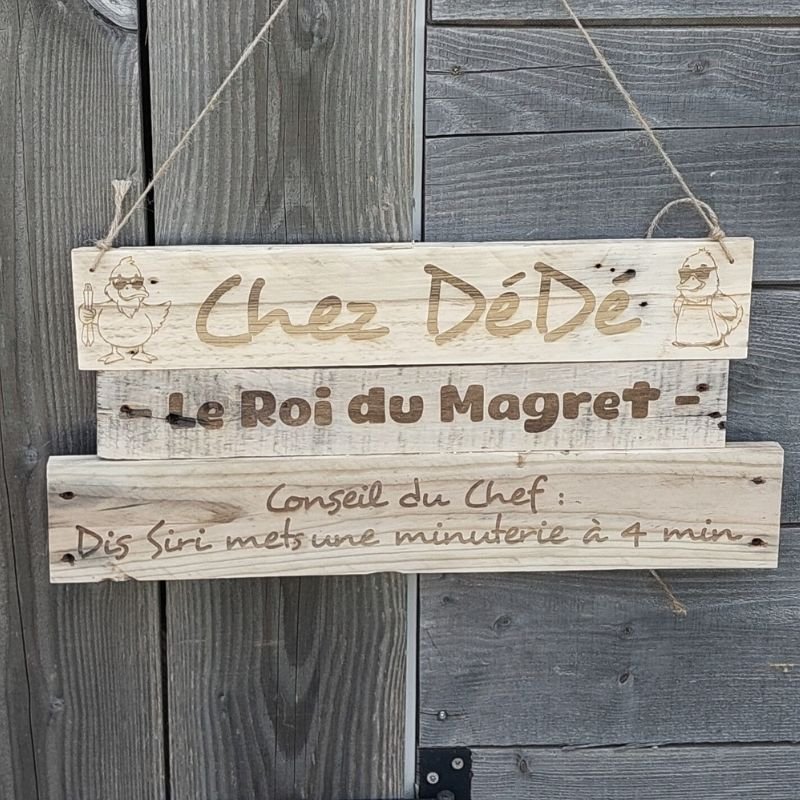 plaque en bois massif gravée - idée cadeau noces de bois