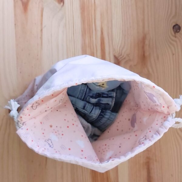 Sac de change – Motif avion & ciel étoilé rose – Image 3