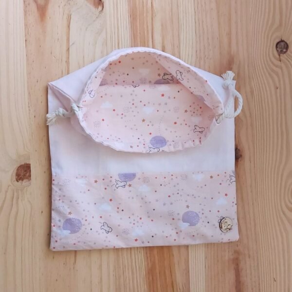 Sac de change – Motif avion & ciel étoilé rose – Image 2