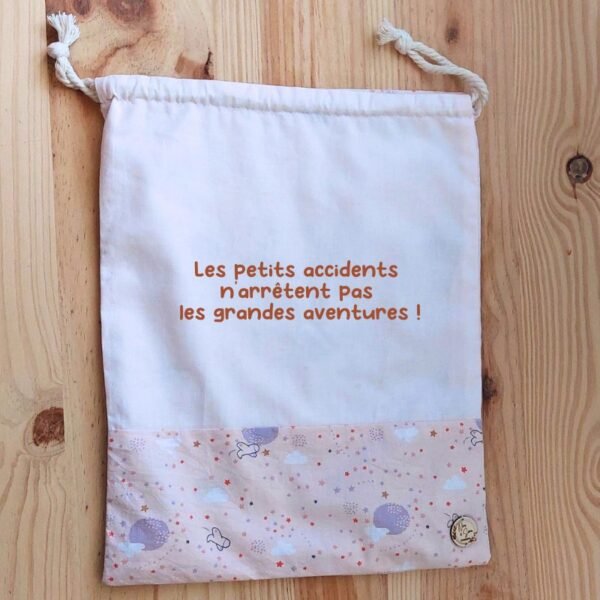 Sac de change – Motif avion & ciel étoilé rose – Image 9
