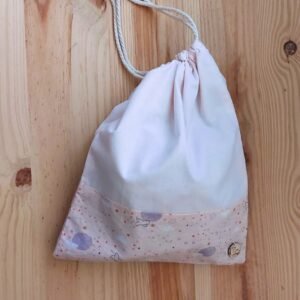 Sac de change – Motif avion & ciel étoilé rose