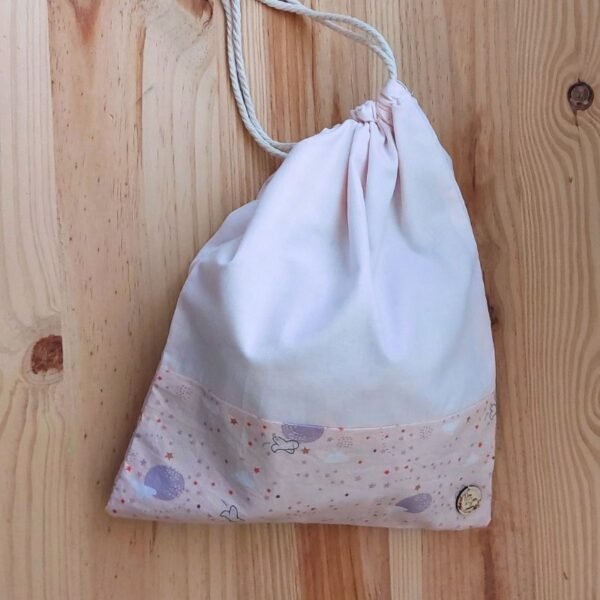 Sac de change – Motif avion & ciel étoilé rose