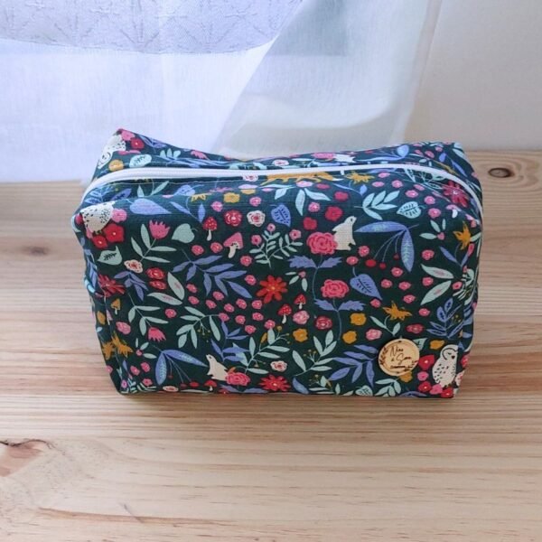 trousse de toilette renard hibou bleu