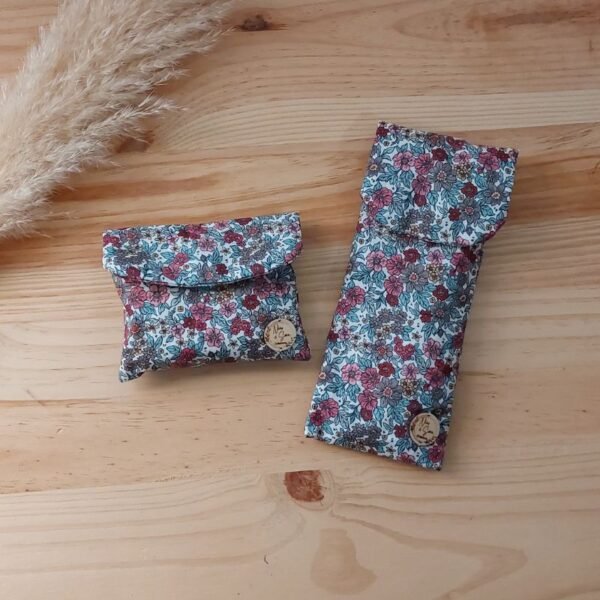 Étuis brosse à dents et savon – Coton fleuri enduit imperméable – Image 2