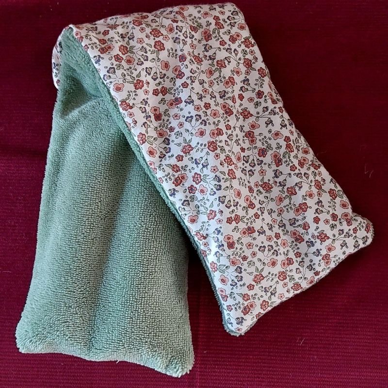 Bouillotte Longue pour le Cou Douce Vert Sauge - Graines de Lin Bio