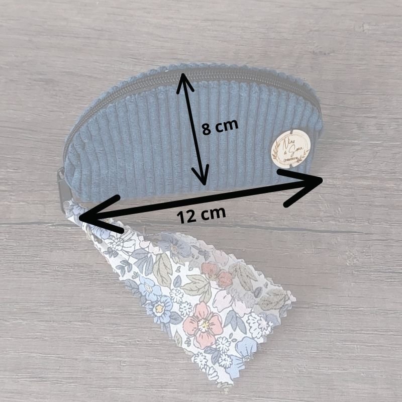 dimension porte-monnaie velours côtelé