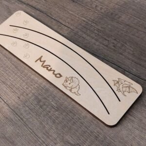 Porte Cartes en Bois personnalisé pour Enfant Dino