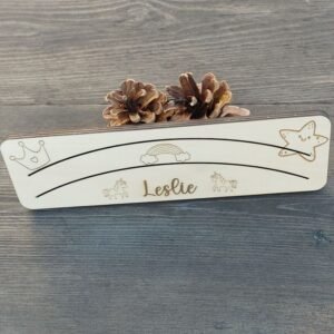 porte carte en bois personnalisé pour enfant licorne