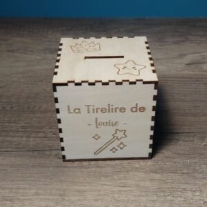 Tirelire en Bois Licorne personnalisée avec prénom