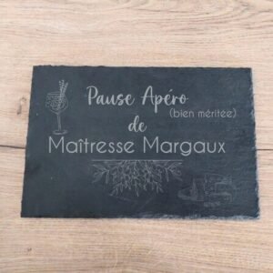 Ardoise apéro personnalisée – Cadeau de fin d’année original pour maîtresse, ATSEM ou nounou