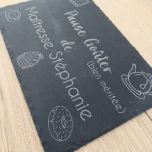 Ardoise goûter personnalisée – Cadeau de fin d’année original pour maîtresse, ATSEM ou nounou