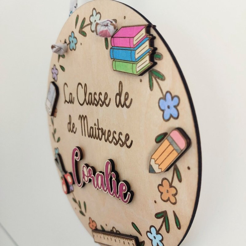 Plaque de porte personnalisée Maîtresse - Cadeau de fin d'année original – Image 2