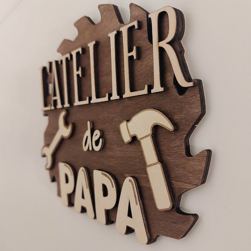Plaque de porte l'Atelier de PAPA - Cadeau de fête des pères original – Image 2