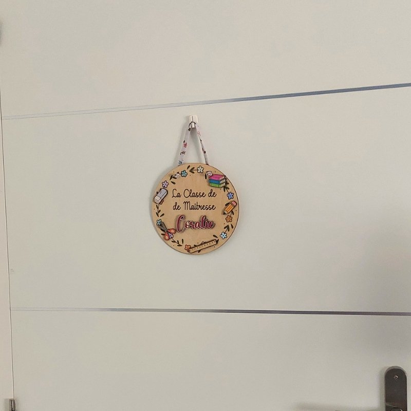 Plaque de porte personnalisée Maîtresse - Cadeau de fin d'année original – Image 3